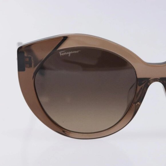 Salvatore Ferragamo Gancini Sunglasses plastic Brown Auth - Picture 7 of 15